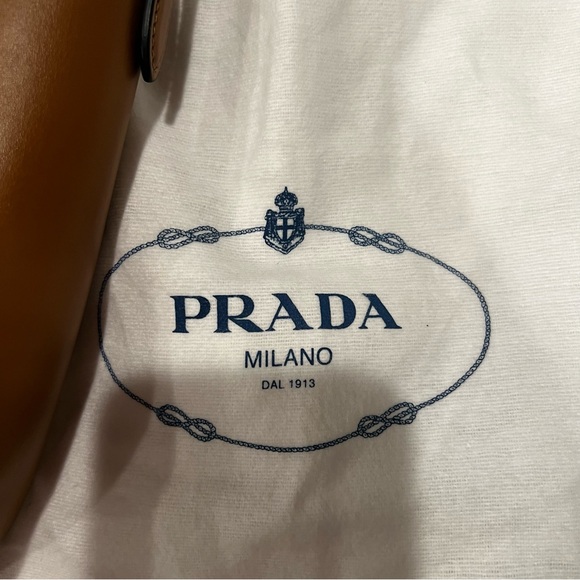 SOLD ❌ PRADA CAMEL CALF LEATHER SHOULDER BAG - Picture 8 of 10